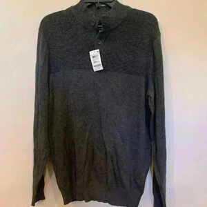 Mens Club Room Button Mock Sweater S NWT -B2